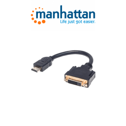 Manhattan 354592 Cable Hdmi A Dvid Hdmi Macho A Dvid 241 Hembra Enlace Dual 20 Cm (8 In.) Negro / Conecta Una Fuente De Video Hd