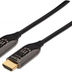 Cable HDMI Fibra Óptica 4K60Hz MANHATTAN 355445 50 m Macho Negro TL1