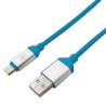 Cable USB V2.0 a Micro de PVC Texturizado BROBOTIX 161208A 125 cms Azul IDCARDKR2K