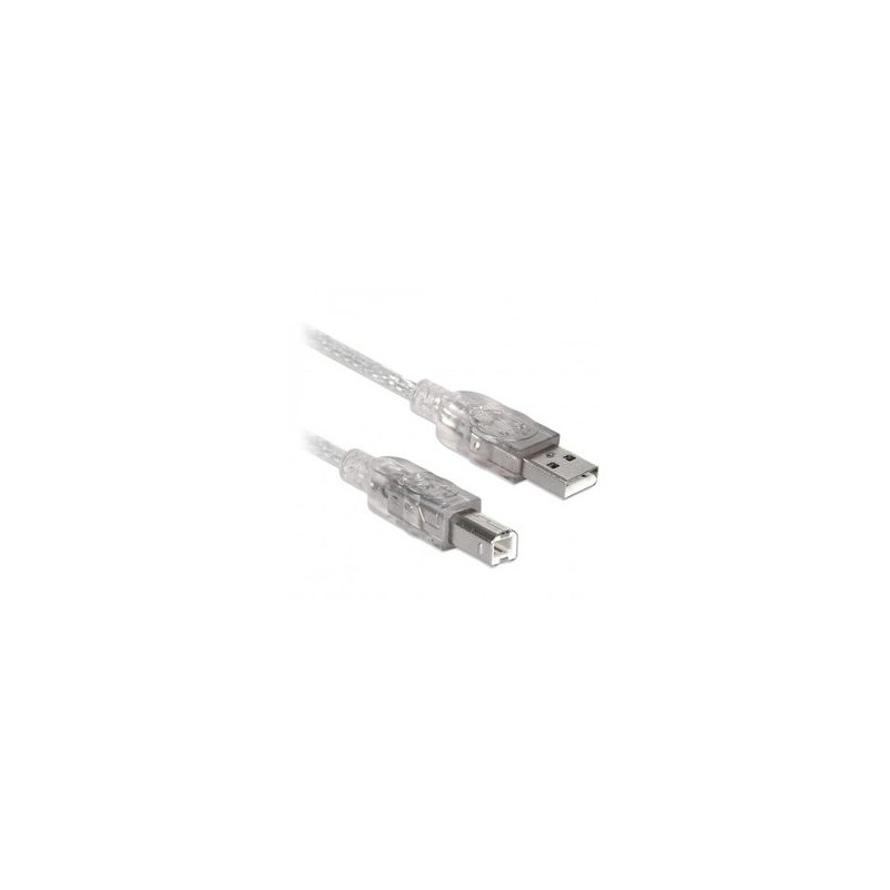 Cable USB A a B V2.0 Para impresora universal Alta velocidad Plateado translucido 4.5 m 102366 BROBOTIX IDCARDKR2K