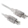 Cable USB A a B V2.0 Para impresora universal Alta velocidad Plateado translucido 4.5 m 102366 BROBOTIX IDCARDKR2K
