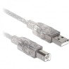 Cable USB A a B V2.0 Para impresora universal Alta velocidad Plateado translucido 4.5 m 102366 BROBOTIX IDCARDKR2K