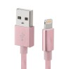 Cable USB A a LIGHTNING color rosa. 1 metro de largo. Alta resistencia de materiales y carga rápida DBGUSBLR  NMG-30U2