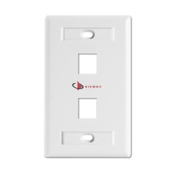 Placa De Pared Keystone De 2 Salidas Color Blanco Para Jacks Keystone Zmax Y Max
