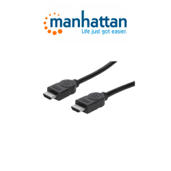 Manhattan 306133 Cable Hdmi De Alta Velocidad De 5m / Macho A Macho / Blindado / Color Negro / Resolución 4k30hz / Soporta Hasta