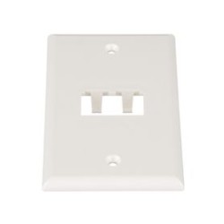 Placa De Pared Vertical Clásica Salida Para 2 Puertos Minicom Color Blanco Mate
