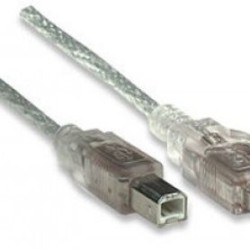 333405 Cable para Dispositivos USB B de Alta Velocidad USB tipo A macho a USB tipo B macho Color Plata. TL1