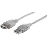 Cable USB  Extension MANHATTAN 3 m USB A USB A Macho/hembra TL1