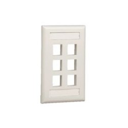 Placa De Pared Vertical Salida Para 6 Puertos Keystone Con Espacios Para Etiquetas Color Blanco