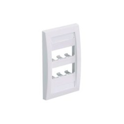 Placa De Pared Vertical Ejecutiva Salida Para 6 Puertos Minicom Con Espacios Para Etiquetas Color Blanco Mate