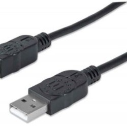 333368 Cable para Dispositivos USB B de Alta Velocidad.  USB 2.0 A macho/ B macho 480 Mbps 1.8 m Negro TL1