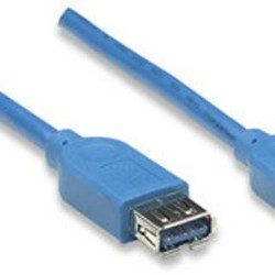 Cable de Extensión USB de Súper Velocidad  (322379) Manhattan  USB 3.2 Gen 1 A Macho / A  Hembra soporta velocidades de hasta 5