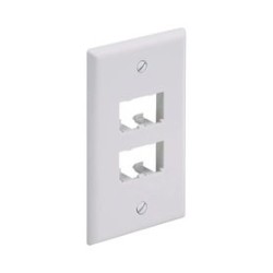Placa De Pared Vertical Clásica Salida Para 4 Puertos Minicom Color Blanco Mate