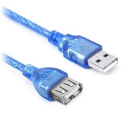 Cable USB V2.0 BROBOTIX 651534 USB V2.0 Tipo A USB V2.0 Tipo A Macho/hembra 5 m Azul Traslucido TL1