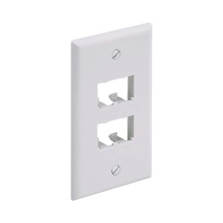 Placa De Pared Vertical Clásica Salida Para 4 Puertos Minicom Color Blanco Mate