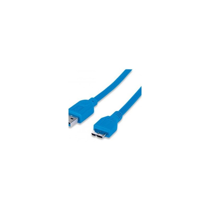 393898 Cable para Dispositivos USB MicroB de SúperVelocidad USB 3.2 Gen 1  Macho a MicroB Macho Longitud 1 mColor Azul TL1