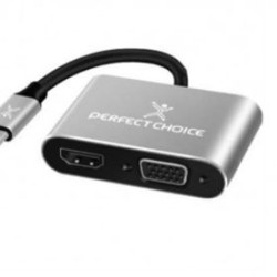 Adaptador USBC a HDMI1VGA PERFECT CHOICE PC101284 USB C HDMI  VGA TL1