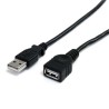 Cable de extensión StarTech.com 3 m USB A USB A Macho/hembra Negro TL1