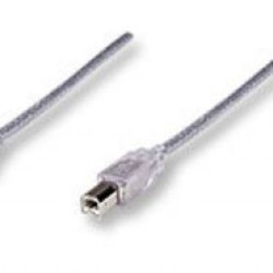 Cable USB tipo B MANHATTAN 45 m USB A USB B Macho/Macho Transparente SBNB600