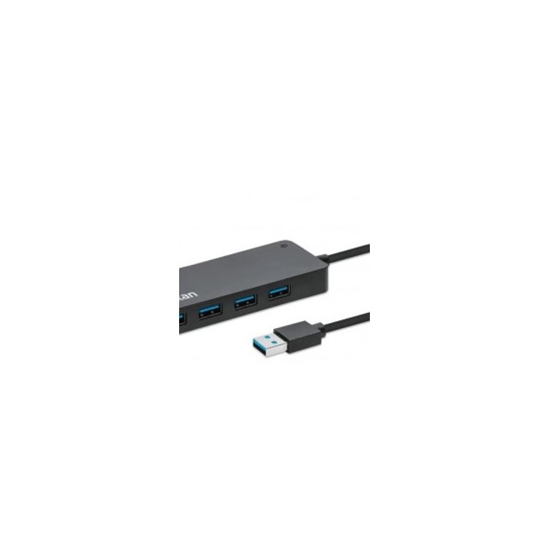 168403 HUB USBA macho a 7 USBA hembra de alta velocidad a 5 Gbps alimentado por Bus negro SBNB600
