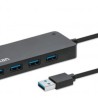 168403 HUB USBA macho a 7 USBA hembra de alta velocidad a 5 Gbps alimentado por Bus negro SBNB600