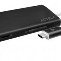 HUB Multipuertos USB tipo C ACTECK  2 USB 3.0 HDMI RJ45 Micro SD SD USB C 1000 Mbit/s USB 3.0/HDMI/RJ45/Micro SD/SD Negro 6 puer