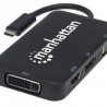 Convertidor USBC MANHATTAN 4 en 1 para Audio/Video  Negro USB C USB C DisplayPort/DVI/VGA/HDMI Macho/hembra SBNB600