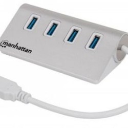 Hub USB MANHATTAN 163767 USB 3.0 5000 Mbit/s 4 x USB 3.0 A Blanco 4 puertos SBNB600