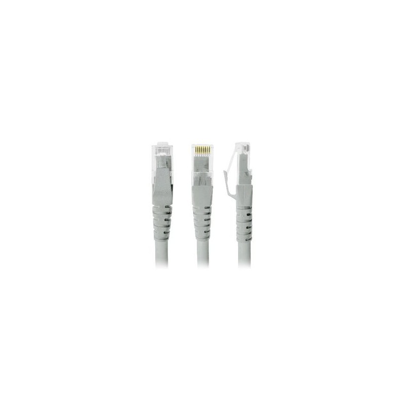 Cable de Red Cat6 50 Cms RJ45 RJ45 100 cobre Macho/Macho contactos c/bano de oro Gris 308187 BROBOTIX NMG-30U2