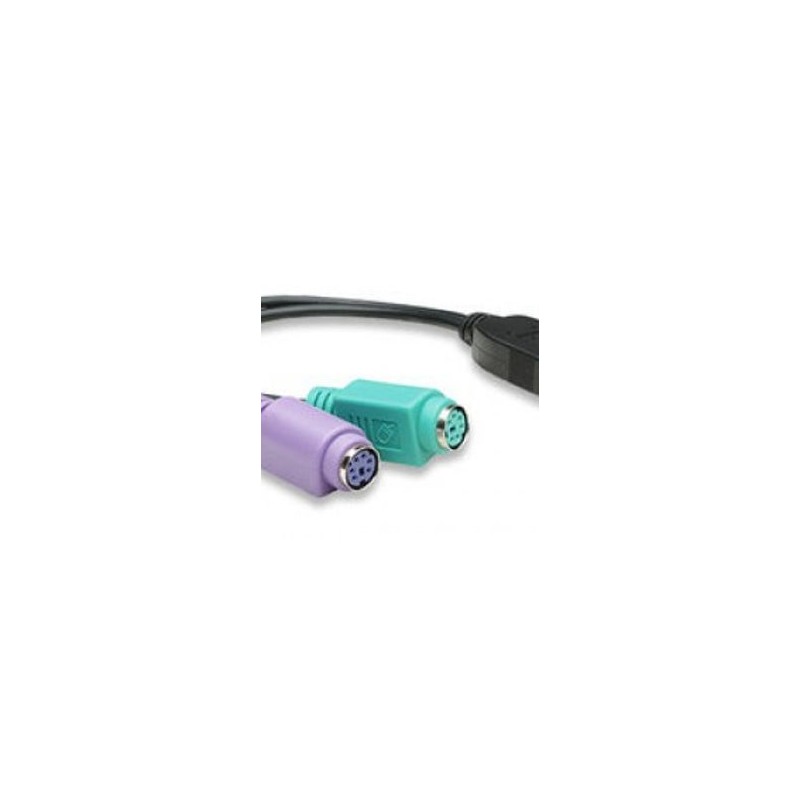 Convertidor USB a PS2 MANHATTAN 2x Mini DIN 6 pin (PS/2) Negro TL1