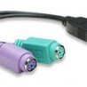 Convertidor USB a PS2 MANHATTAN 2x Mini DIN 6 pin (PS/2) Negro TL1
