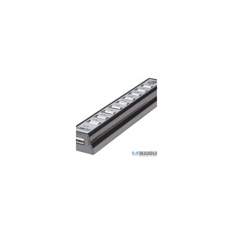 Hub USB MANHATTAN 161572 Negro 10 puertos TL1
