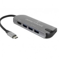 HUB 5 EN 1 USBC PERFECT CHOICE PC101246 USB 5 puertos TL1