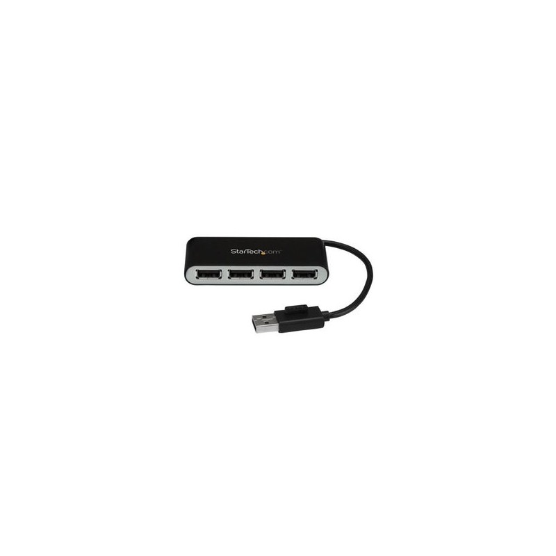 Concentrador USB StarTech.com ST4200MINI2 USB 2.0 480 Mbit/s Negro Plata 4 puertos TL1