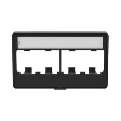 Placa De Mobiliario Modular Estándar Salidas Para 4 Puertos Minicom Color Negro