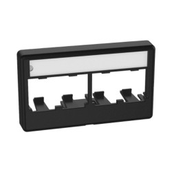 Placa De Mobiliario Modular Estándar Salidas Para 4 Puertos Minicom Color Negro