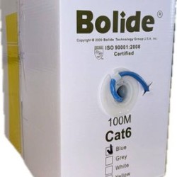 Cable de red UTP Bolide Categoria 6 BP0033/CAT6/CCAM100 bobina de 100 mts CCAM (Copper Clad Aluminum Magnesium) cubierta de PVC