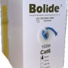 Cable de red UTP Bolide Categoria 6 BP0033/CAT6/CCAM100 bobina de 100 mts CCAM (Copper Clad Aluminum Magnesium) cubierta de PVC