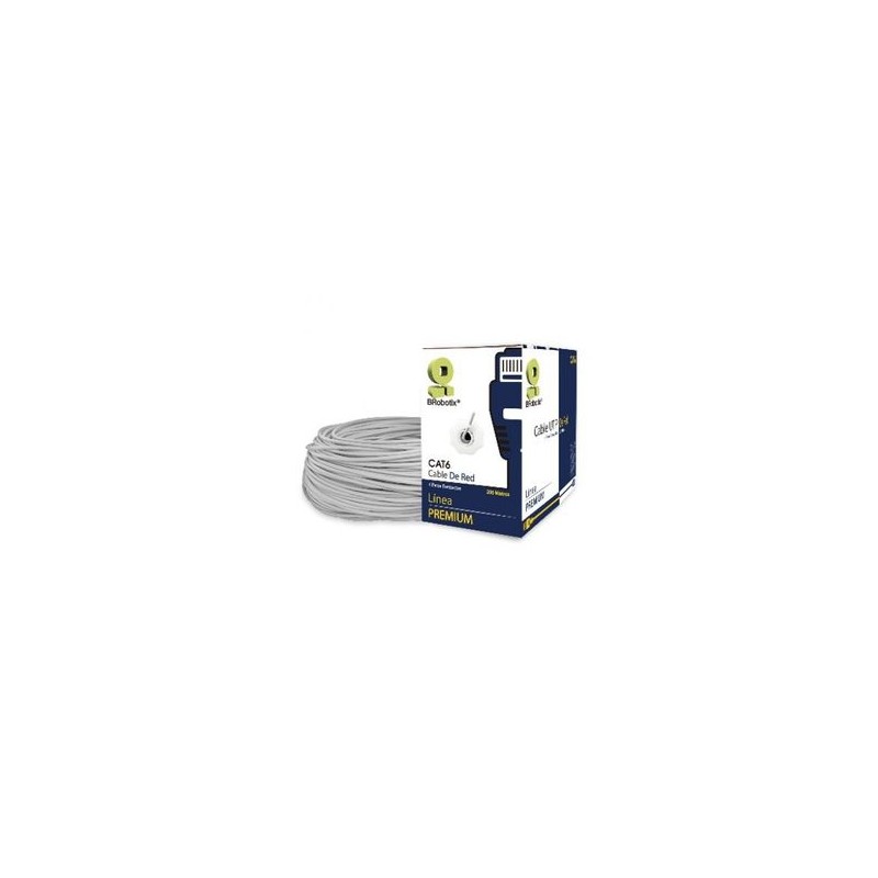 Bobina UTP CAT6 200 mts Interior Gris CCA BROBOTIX 651190 IDCARDKR2K