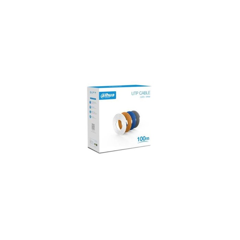 Bobina de 100 Mts de Cable UTP Cat6/ 100 Cobre/ Color Blanco/ Cubierta Retardante de Flama con Certificación CE CPR Eca/ Ideal p