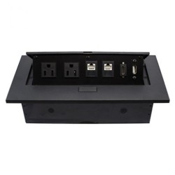 Caja de Mesa RJ45 Cat 6 HDMI USB V2.0 Nema 515R Negro BROBOTIX 170906 IDCARDKR2K