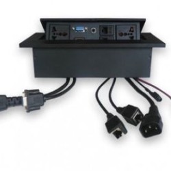 Caja de Mesa RJ45 Cat 5e HDMI SVGA USB V2.0 3.5 mm Nema 515R Negro BROBOTIX 005514N TL1