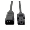 Cable de Alimentación para P004001 PDU C13 a C14  10A 250V 18 AWG 30.5 cm 1 pie Negro TL1