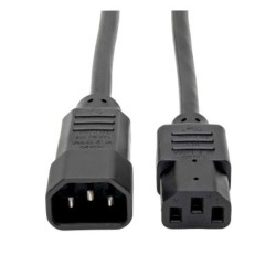Cable de Alimentación para P004001 PDU C13 a C14  10A 250V 18 AWG 30.5 cm 1 pie Negro TL1