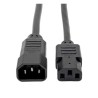 Cable de Alimentación para P004001 PDU C13 a C14  10A 250V 18 AWG 30.5 cm 1 pie Negro TL1