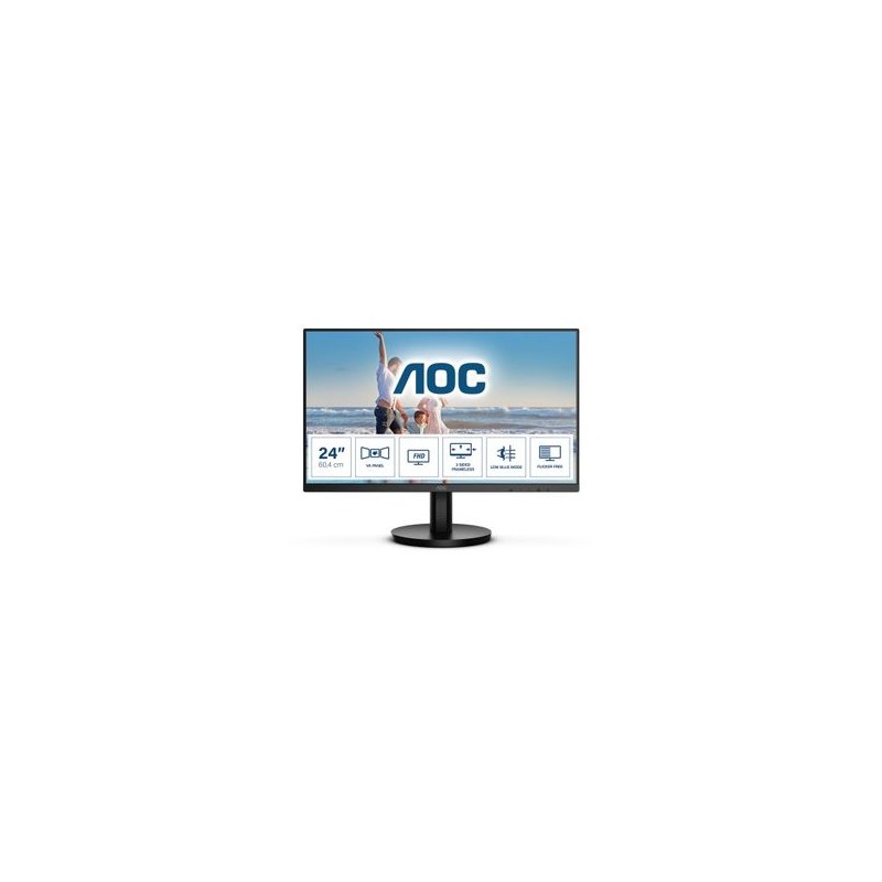 MONITOR AOC 24B3HM 250CD/M2 1920 X 1080 PIXELES 4MS NEGRO IDCARDKR2K