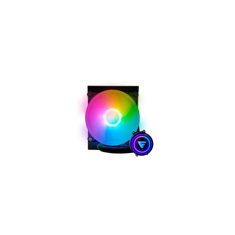 Enfriamiento Liquido. Gamer Factor LQG501. 120MM RGB TDP 150W 1 fan 120mm 70 CFM Negro. TL1