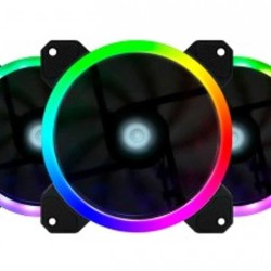 Kit de Ventiladores GAME FACTOR FKG400 Multicolor Ventilador 120mm Incluye 2 Tiras LED Control Remoto. TL1