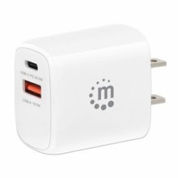406291 Cargador de pared mini para carga de energia por USB de 2 puertos  20 W enchufe de EUA Color blanco SBNB600