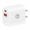 406291 Cargador de pared mini para carga de energia por USB de 2 puertos  20 W enchufe de EUA Color blanco SBNB600